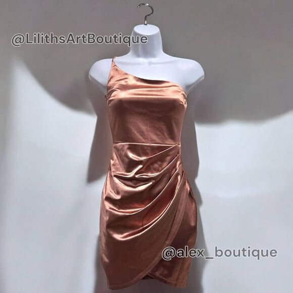 Windsor One-Shoulder Stain Bodycon Dress(C021)-Size S for Women - Picture 3 of 13